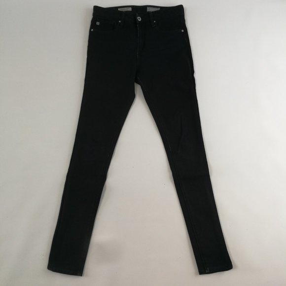 Ag Adriano Goldschmied Farrah High-Rise Skinny Black Jeans 26 - Picture 1 of 9